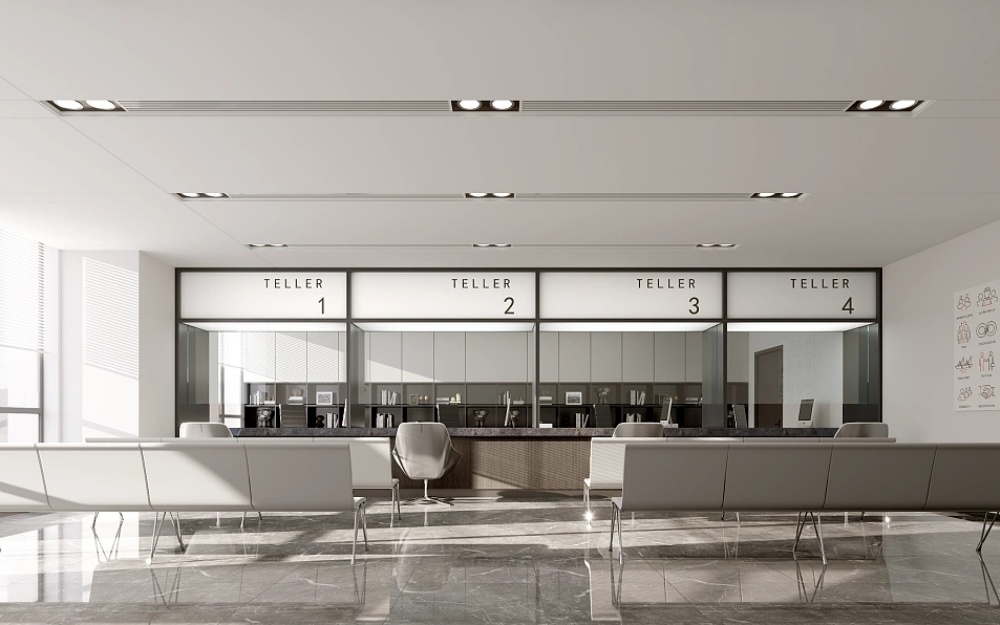 现代黑白灰简约办公室装修设计